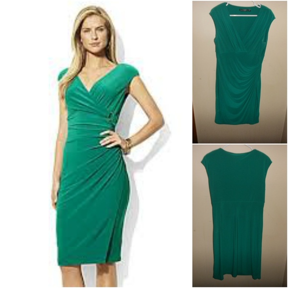 ralph lauren green wrap dress